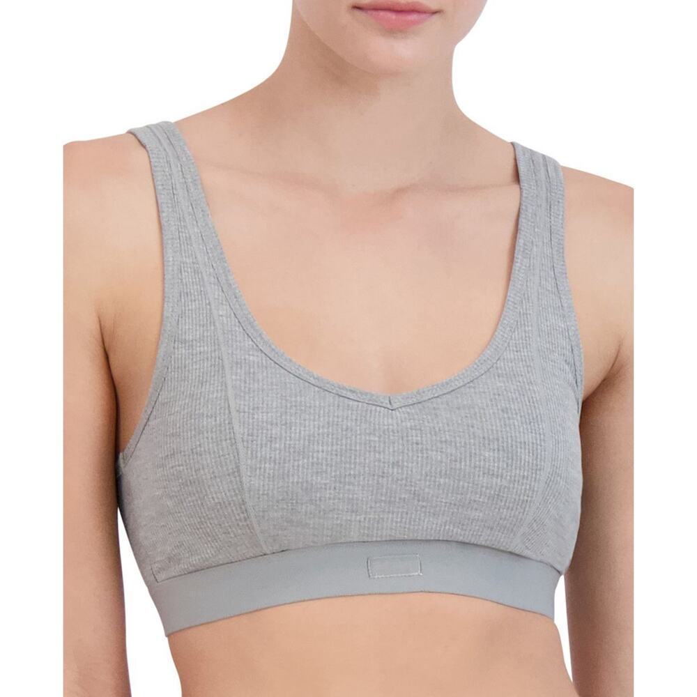 Steve Madden Ribbed Stretch Bralette Lounge PJ SM02151 Grey Size Large